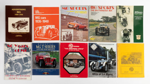 MG: Ten softcover books / periodicals relating to MG
