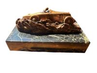 BROOKLANDS/EDDIE HALL: A fine bronze and marble trophy "PRESENTED TO E. R. HALL, An impression of the M.G. Midget (7.h.p.) in which he averaged 92.17mph, October 3rd 1931 Brooklands 500 Mile Finished 3rd [Location: Perth] - 2