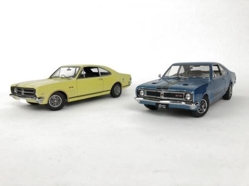 HOLDEN: Pair of 1:18 scale Holden Monaro GTS cars produced by AutoArt. (NB description)