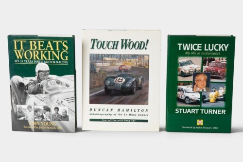 RACING IDENTITIES: Three hardcover books relating to motor racing identities [Location: Melbourne]