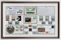 JAGUAR: Two framed & glazed Jaguar stamp & envelope sets, largest 70cm high, 81cm wide [Location: Melbourne] - 3