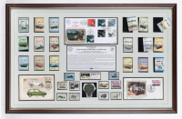 BRITISH: Three framed & glazed British make stamp & envelope sets, largest 46cm high, 73cm wide [Location: Melbourne] - 2