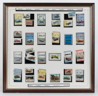 BRITISH: Three framed & glazed British make stamp & envelope sets, largest 46cm high, 73cm wide [Location: Melbourne] - 4