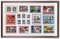 MOTORSPORT: Three framed & glazed motorsport stamp set collections, largest 47cm high, 72cm wide [Location: Melbourne] - 2
