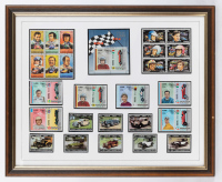 MOTORSPORT: Three framed & glazed motorsport stamp set collections, largest 47cm high, 73cm wide [Location: Melbourne] - 3