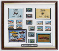 STAMP SETS: Four automotive framed & glazed stamp set collections [Location: Melbourne] - 2