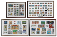 STAMP SETS: Four automotive framed & glazed stamp set collections [Location: Melbourne]