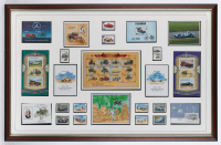 STAMP SETS: Four automotive framed & glazed stamp set collections [Location: Melbourne] - 2