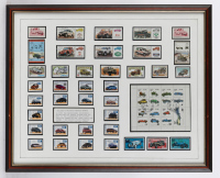STAMP SETS: Four automotive framed & glazed stamp set collections - 4