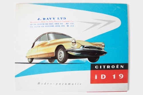 CITROEN iD 19: An early example of a Citroen iD 19 sales brochure, featuring the front wheel drive 58, hydro-pneumatic