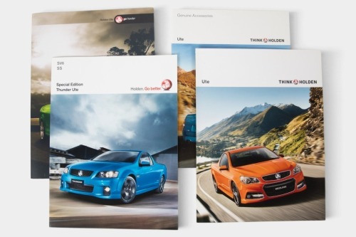 HOLDEN UTE: A group lot of Holden Commodore ute sales brochures, featuring SSV, Redline, SS, SV6, also a genuine accessories brochure