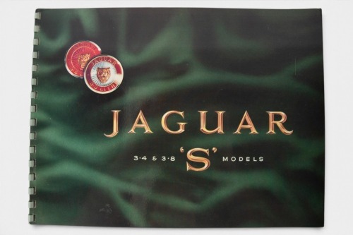 JAGUAR: A rare circa 1960 Jaguar 3.4 and 3.8 "S" models sales brochure, a 16 page high quality ring bound style brochure