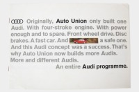 AUDI: A circa 1967 Audi sales brochure, featuring Audi super 90, Audi 80, Audi 80 variant