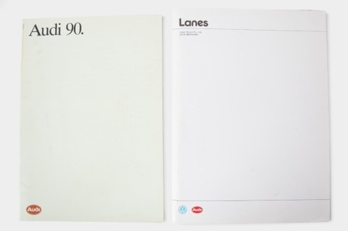 AUDI: A pair of Audi sales brochures, featuring Audi 90 models, also Audi 90 sport