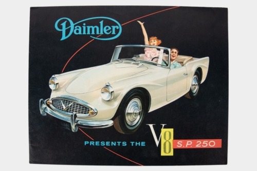 75 · DAIMLER: A circa 1960 Daimler V8 SP 250 sales brochure, a fold out style brochure