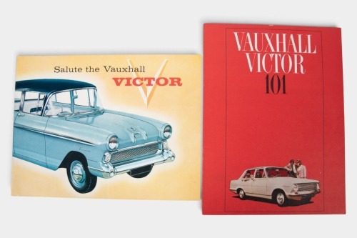VAUXHALL: A pair of Vauxhall Victor sales brochures, an 8 page circa 1957 brochure, also an 8 page circa 1965 Victor 101 brochure