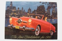 STUDEBAKER: A 1950 Studebaker sales brochure, an 8 page large fold out style brochure, featuring the Champion, Commander and Land Cruiser variants