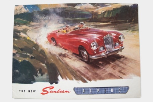 SUNBEAM: A circa 1953 Sunbeam Alpine sales brochure, titled "The New Sunbeam Alpine", this appears to be the first Sunbeam Alpine sales brochure, a 6 page fold out style brochure