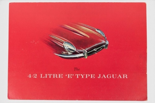 JAGUAR: A rare circa 1960's 4.2 litre Jaguar "E" type sales brochure, a fold out style brochure