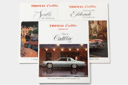 CADILLAC: A trio of 1977 Cadillac brochures, including Eldorado, Seville