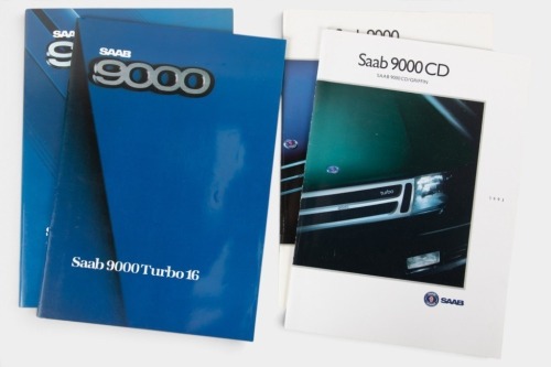 SAAB: A collection of SAAB 9000 sales brochures, featuring 9000 CD/Griffin, 9000 turbo 16, 9000i 16 plus more