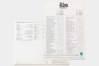 MAZDA 626: A pair of Mazda 626 sales brochures, including special, deluxe, super deluxe sedan and coupes - 2