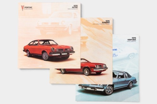 PONTIAC: A trio of 1976 Pontiac sales brochures, including Sunbird, Astre, Ventura