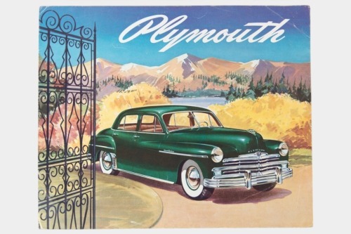 PLYMOUTH: A Plymouth sales brochure, a 6 page fold out style brochure, covering the Special De Luxe and De Luxe series models