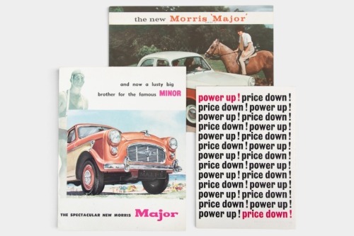 MORRIS: A trio of Morris sales brochures, a Morris Major, Major series II, also a Morris Major Elite