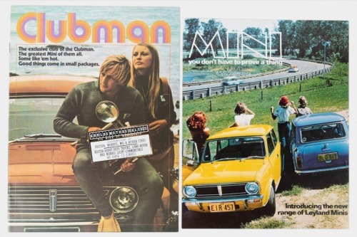 MINI: A pair of Leyland Mini pieces, a 12 page newsletter of the Clubman magazine, also a double side Leyland Mini sales brochure