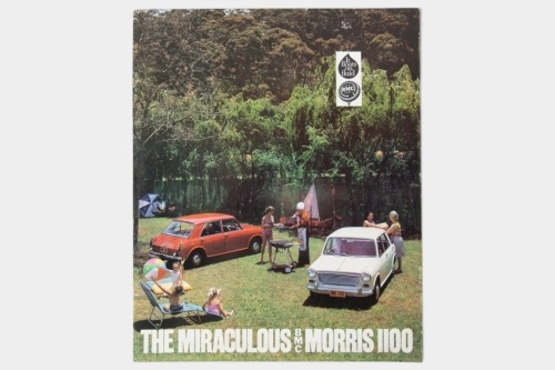 BMC: A BMC Morris 1100 sales brochure, an 8 page brochure with a fold out centre page
