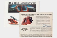 RAMBLER: A pair of Rambler sales brochures, a 28 page 1964 edition featuring the Ambassador, Classic 6 or V-8 and American 6, also a 12 page 1965 edition featuring the American, the Classic and the Ambassador - 2