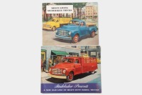 STUDEBAKER: A pair of Studebaker truck sales brochures, an 8 page 1949 heavy duty trucks fold out style brochure, also a 16 page 1950 2R5, 2R10 and larger trucks brochure