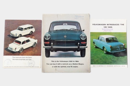VOLKSWAGEN: A trio of Volkswagen 1500 sales brochures, 2 Australian and 1 Canadian