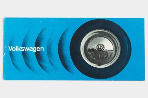 VOLKSWAGEN: A glovebox size Volkswagen full sales brochure, featuring de luxe sedan - Karmann Ghia - plus all commercial vehicles
