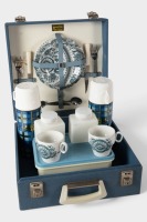 PICNIC CASE: A post-war Brexton (UK) two person picnic case, contains Royal Tudor china plates [Location: Melbourne] - 8