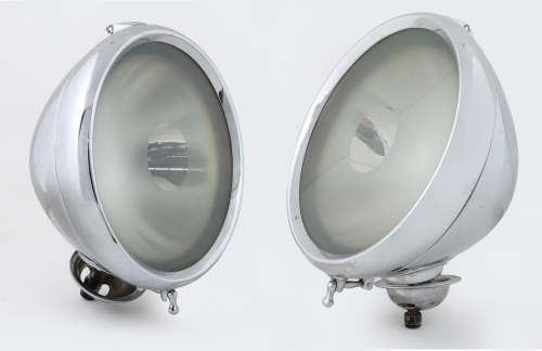 LUCAS HEADLIGHTS: Two fine circa 1930s Lucas P100R headlights, lens diameter 25.5cm, with opaque lens, believed to suit Rolls-Royce Phantom II, Phantom III & Wraith & Bentley [Location: Melbourne]