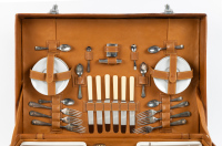 PICNIC SET: An exceptional early leather cased picnic set [Location: Melbourne] - 6