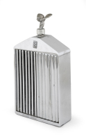DECANTER: A Rolls-Royce stylized radiator & flying lady mascot decanter made by Ruddspeed, 24cm high overall [Location: Melbourne] - 2