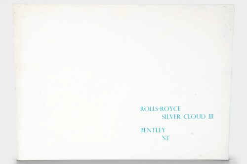 SILVER CLOUD / S3: A 1962 two page Rolls-Royce Silver Cloud / Bentley S3 sales brochure [Location: Melbourne]
