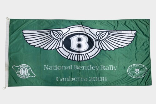FLAG: A large flag for the 2008 Bentley Drivers Club National Bentley Rally held in Canberra, 80cm high, 180cm wide [Location: Melbourne]