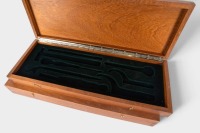 TOOL BOXES: Two modern running board tool boxes believed to suit early Rolls-Royce models, with green felt fitted tool housing, 62cm long, 22.5cm wide, 7cm high [Location: Melbourne] - 2