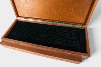 TOOL BOXES: Two modern running board tool boxes believed to suit early Rolls-Royce models, with green felt fitted tool housing, 62cm long, 22.5cm wide, 7cm high [Location: Melbourne] - 3