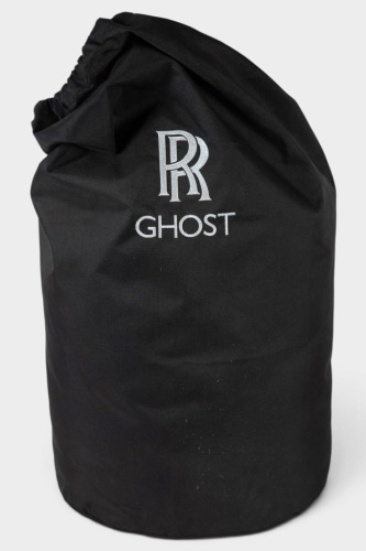 ROLLS-ROYCE GHOST: An official Rolls-Royce product Rolls-Royce Ghost, black coloured cloth car cover in bag, (P/N 82152293803), in colour coded bag with embossed logo [Location: Melbourne]