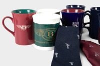 COFFEE MUGS: A group of nine Rolls-Royce & Bentley themed coffee mugs, includes mostly Rolls-Royce Enthusiasts' Club mugs, also including two Rolls-Royce mens neck ties [Location: Melbourne] - 2