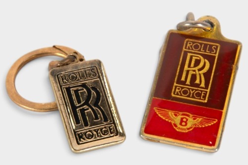 KEYRINGS: Two c1980s keyrings including a Rolls-Royce and Bentley Hamilton's dealership keyring, marked to reverse [Location: Melbourne]