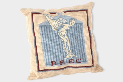 R.R.E.C: A Rolls-Royce Enthusiasts' Club embroidered couch throw pillow [Location: Melbourne]