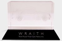 WRAITH: A Rolls-Royce Motor Cars Melbourne dealership crystal deskpiece featuring the Rolls-Royce Wraith Coupe, 12.5cm long, 8cm wide, 8cm high [Location: Melbourne] - 2