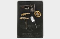 BRITISH: A group of small Jaguar, Rolls-Royce & Bentley items, includes some badge pins and a small leather Bentley wallet [Location: Melbourne] - 2