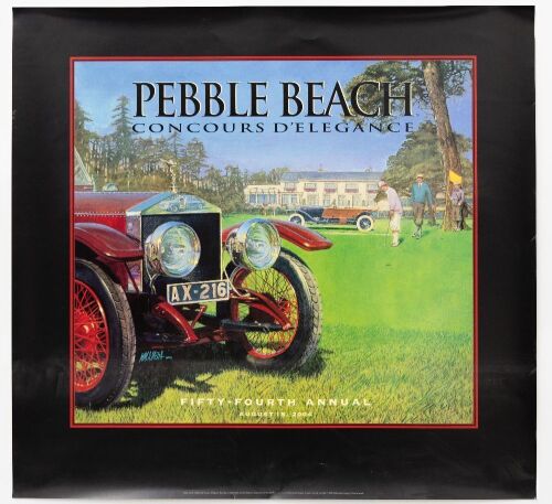 POSTER: A poster promoting the 2004 Pebble Beach Concours D'Elegance featuring early Rolls-Royce illustration, 61cm high, 63cm wide [Location: Melbourne]